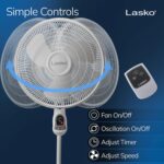 Lasko Oscillating Adjustable Pedestal Stand Fan with Timer and Distant ... - Image 4