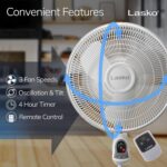 Lasko Oscillating Adjustable Pedestal Stand Fan with Timer and Distant ... - Image 5