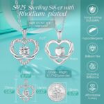 OOBEE Moissanite Coronary heart Necklace for Ladies 925 Sterling Silver Effective Jew... - Image 4