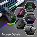 60% Gaming Keyboard and Mouse Combo Transportable Mini RGB Backlight Black ... - Image 7