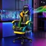 Gaming Chair with Bluetooth Audio system and LED RGB Lights Ergonomic Mass... - Image 3
