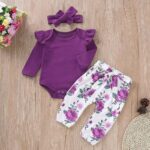New child Child Woman Garments, Toddler Woman Outfits Lengthy Sleeve Ruffle Romp... - Image 3