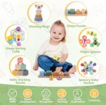 6-in-1 Montessori Child Toys 0-6 6-12 Months, Toddler Teething Toys Smooth... - Image 3