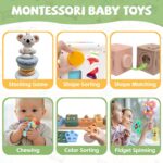 6-in-1 Montessori Child Toys 0-6 6-12 Months, Toddler Teething Toys Smooth... - Image 4
