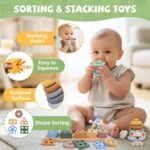 6-in-1 Montessori Child Toys 0-6 6-12 Months, Toddler Teething Toys Smooth... - Image 5