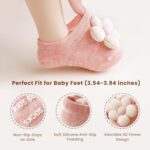 Konssy 4 Packs Child Woman Socks with Cute Flower, Anti Non-Slip Gentle Co... - Image 5