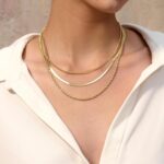 Freekiss Herringbone Necklace for Girls,Dainty Gold Necklace,14k Gold ... - Image 4
