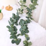 2 Pack Synthetic Eucalyptus Garland Fake Silk Leaf Silver Greenback Euca... - Image 4