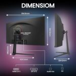 CRUA 34" Curved Gaming Monitor, IPS WQHD(3440x1440P) 120Hz 1900R 21:9 ... - Image 3