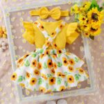 Child Woman Garments New child Ruffle Romper Cartoon Suspender Skirt Bow He... - Image 4
