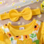 Child Woman Garments New child Ruffle Romper Cartoon Suspender Skirt Bow He... - Image 5