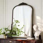 32 x 24 inch Beaded Arched Wall Mirror, Classic Toilet Self-importance Mirror... - Image 3