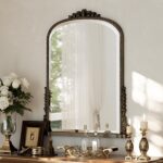 32 x 24 inch Beaded Arched Wall Mirror, Classic Toilet Self-importance Mirror... - Image 8