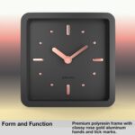 Driini Trendy Mid Century Desk & Shelf Clock (Black Rose Gold) - Batte... - Image 4