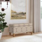 HomePop Drake Massive Ornamental Storage Bench -Brown Medallion - Image 3
