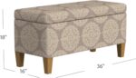 HomePop Drake Massive Ornamental Storage Bench -Brown Medallion - Image 4