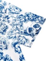 Males's Floral Cranium Print Quick Sleeve Button Down Shirt - Image 5