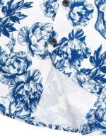 Males's Floral Cranium Print Quick Sleeve Button Down Shirt - Image 6