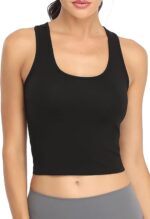 Sports activities Crop Tank Tops for Girls Cropped Exercise Tops Racerback Operating... - Image 4