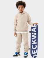 YKR Children Sweatsuit Ladies Boys Fleece 2 Piece Outfits Hooded Sweatshirt... - Image 5