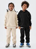 YKR Children Sweatsuit Ladies Boys Fleece 2 Piece Outfits Hooded Sweatshirt... - Image 7