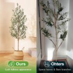 Fake Olive Tree 6FT – Tall Synthetic Vegetation Indoor with Actual Wooden Tru... - Image 8