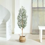 Fake Olive Tree 6FT – Tall Synthetic Vegetation Indoor with Actual Wooden Tru... - Image 9