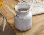Quoowiit Ceramic Rustic Farmhouse Vase, Distressed Ornamental Flower V... - Image 3