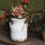 Quoowiit Ceramic Rustic Farmhouse Vase, Distressed Ornamental Flower V... - Image 4