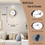FLEBLE Fashionable Wall Clock with Pendulum Silent Ornamental Wall Clock Ba... - Image 5