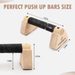 Picket Parallettes Push Up Bars, 2 PCS Wooden Calisthenics Bars with Non... - Image 3