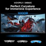 KOORUI 34-inch Ultrawide Curved WQHD 3440×1440 Gaming Monitor, 165Hz 1... - Image 3