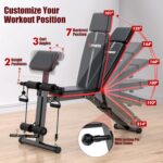 XDDIAS Adjustable Weight Bench, Exercise Bench with Leg Extension and P... - Image 3
