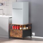 180 lb Mini fridge Desk with Drawer fridge Shelf, Mini fridge cupboard... - Image 3