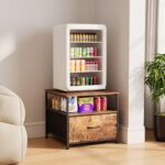 180 lb Mini fridge Desk with Drawer fridge Shelf, Mini fridge cupboard... - Image 6