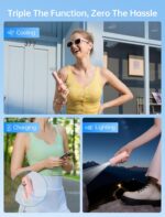 JISULIFE Handheld Mini Fan, 3 IN 1 USB Rechargeable Moveable Fan [12-1... - Image 3