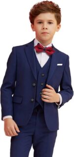 Boy Fits 5 Piece Slim Match Go well with for Youngsters Toddler Formal Set Marriage ceremony Ri... - Image 3