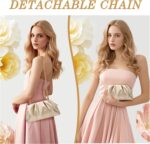 lovyoCoCo Clutch Purse for Girls Mushy Pleated PU Wedding ceremony Clutch, Elega... - Image 5