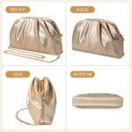lovyoCoCo Clutch Purse for Girls Mushy Pleated PU Wedding ceremony Clutch, Elega... - Image 7
