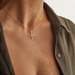Cross Necklace for Ladies,Double Cross Necklace 14K Gold Plated Cross P... - Image 7