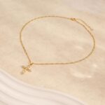 Cross Necklace for Ladies,Double Cross Necklace 14K Gold Plated Cross P... - Image 8