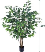 Synthetic Ficus Tree 4ft, Synthetic Crops Indoor with Practical Lea... - Image 9