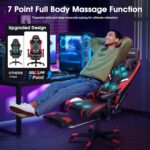 Therapeutic massage Gaming Chair 7-Level, Workplace Chair with Footrest and Lumbar Su... - Image 4