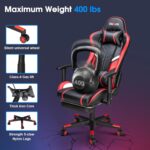 Therapeutic massage Gaming Chair 7-Level, Workplace Chair with Footrest and Lumbar Su... - Image 6