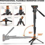 Skilled Digicam Monopod with Ft, 73.2 inch Aluminum Moveable Tra... - Image 4