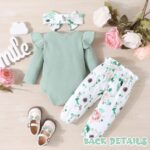 Child Lady Garments New child Toddler Outfits Ruffle Romper+ Floral Pants +... - Image 4