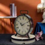 Classic Desk Clock, 8 Inches Silent Non-Ticking Battery Operated Steel... - Image 3