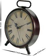 Classic Desk Clock, 8 Inches Silent Non-Ticking Battery Operated Steel... - Image 7