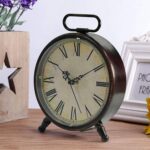 Classic Desk Clock, 8 Inches Silent Non-Ticking Battery Operated Steel... - Image 8