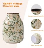 Rustic Classic Ceramic Vase, 7.8 inch Beige and Inexperienced Ornamental Vase,... - Image 4
